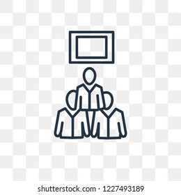 Three Men Conference vector outline icon isolated on transparent background, high quality linear Three Men Conference transparency concept can be used web and mobile - Powered by Shutterstock - Get 15% off with code: PIKWIZARD15