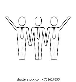 three men holding hands teamwork successful