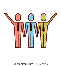 three men holding hands teamwork successful