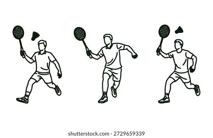 Three men playing tennis with rackets and balls in motion