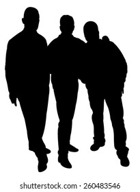 Three Men Silhouette Vector