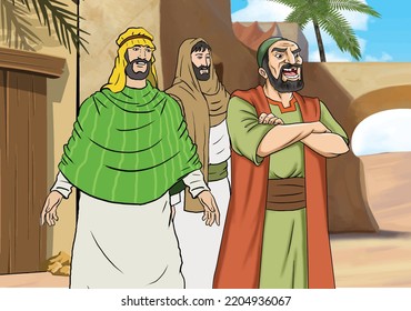 Three Men Standing From Arab History