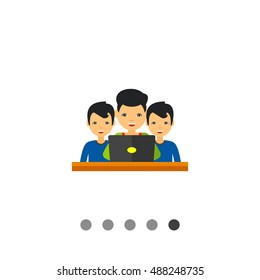 Three Men at Strategy Meeting Icon