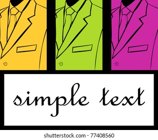 The three men's jackets made in outline style, with space for inscriptions