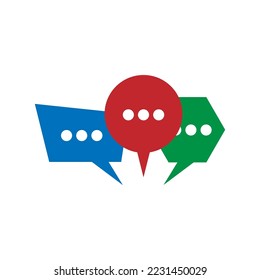 Three messages. Chat message icon. Empty speech bubble. Design element. Alert message. Vector illustration. stock image. 