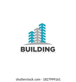 three minimalist building logo vector