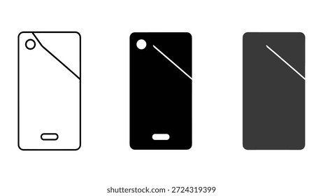 Três modelos de telefone celular com diferentes esquemas de cores