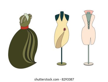 Three model and dresses for woman
