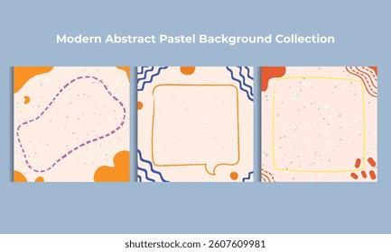 Three modern Abstract Pastel Background Collection