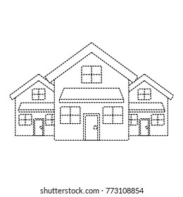 three modern houses residence two storey neighborhood