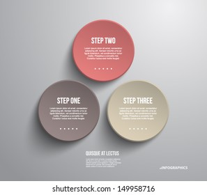 Three modern plastic banners template for step presentation / can be used for infographics or workflow layout 