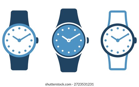 Tres relojes modernos con diferentes diseños