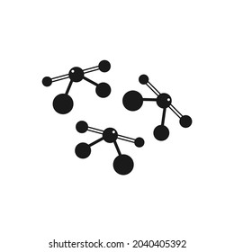 three molecule icons vector drawing
