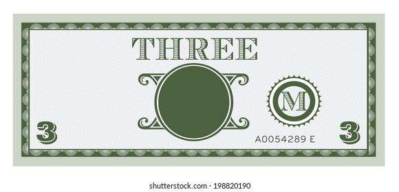Three money bill image. With space to add your text, information and image.