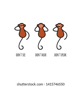 Three monkey. Don't see, don't h