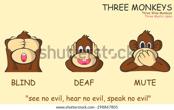 three monkeys stock vector royalty free 298867805 https www shutterstock com image vector three monkeys 298867805