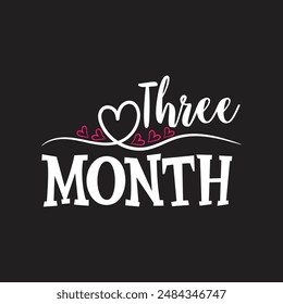 Three month funny vector design