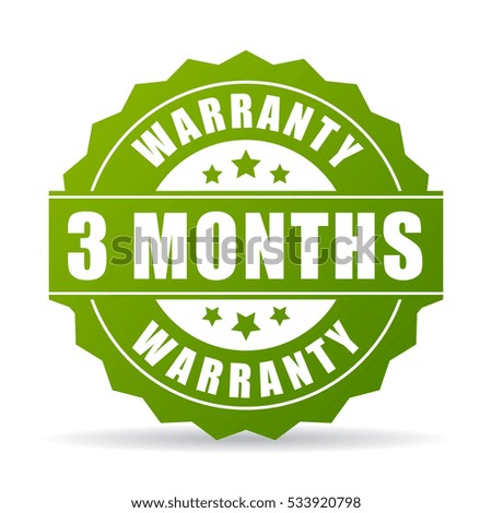 Three months warranty vector icon on white background. 3 months warranty icon.