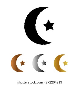 Three moon and star. Crescent