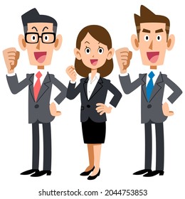 Three motivated female business people