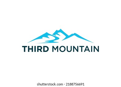 Three Mountain Peaks Logo Simple Minimalist Rocky Everest Camp Nature Outdoor