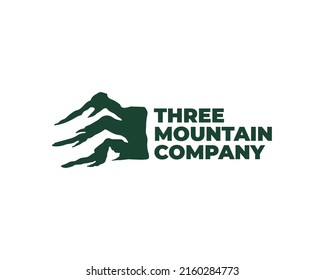 three mountain silhouette logo isolated vector illustration graphic
