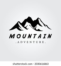 three mountain vintage logo vector icon illustrator design graphic