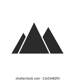 Three mountains icon isolated on white background. Vector illustration. Climbing icon.