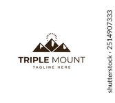 Three mountains logo for business and branding, camping logo