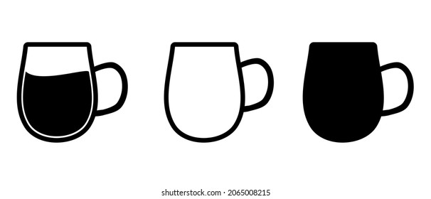 Ilustración vectorial de silueta de tres vasos sobre fondo blanco.