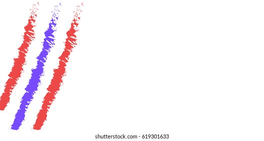 Three multicolored strips of charcoal drawn in the left corner of the background. Painted by coal