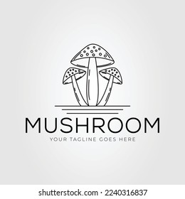 three mushroom or fungus or fungi plant logo vector illustration design