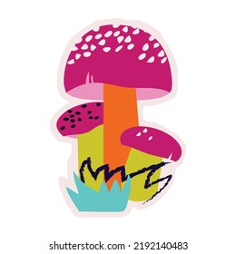 three mushrooms on a white background