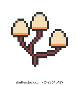 three mushrooms pixel art for your needs