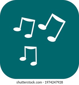 Drei Musiknoten, Symbol, Vektorgrafik auf weißem Hintergrund