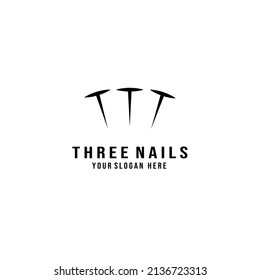 three nails logo design vintage illustration