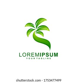 three nature logo design vector premium
