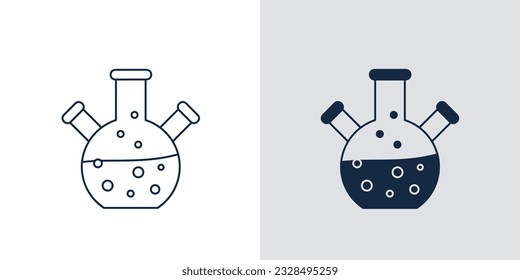 Three Neck laboratory glass icon vector. Chemical glass science and scientific flask Illustration