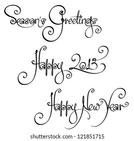 Three New Year & Christmas Time Handwriting Wishes
