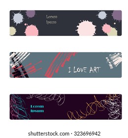 Three note with abstract pictures.