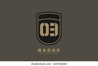 THREE Number army for team identity. Military template vector illustration for your brand.
