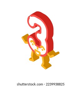 vector de icono isométrico de tres caracteres numéricos. signo de tres caracteres numéricos. ilustración de símbolo aislado