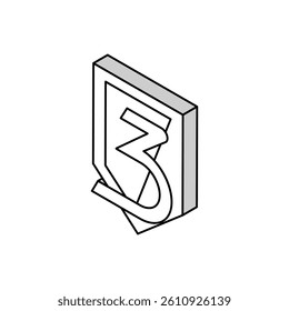 three number isometric icon vector. three number sign. isolated symbol illustration