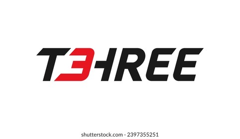 Three number lettering logo design.
