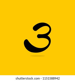Three number logo design vector