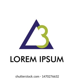 three number logo icon for technology company