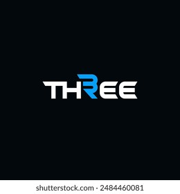 Tres números, diseño de logotipo de texto.