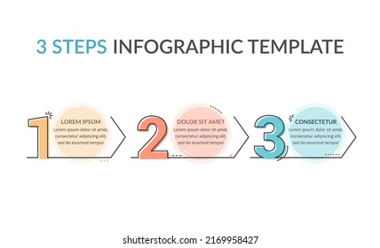 Three numbers with arrows and place for your text, three steps - infographic template, vector eps10 illustration
