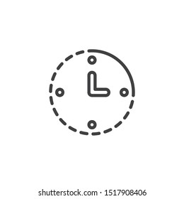 Three O'clock time line icon. linear style sign for mobile concept and web design. Clock time outline vector icon. Symbol, logo illustration. Vector graphics