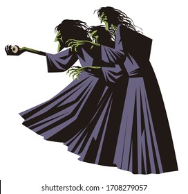 three old greek mythology sisters with one eye